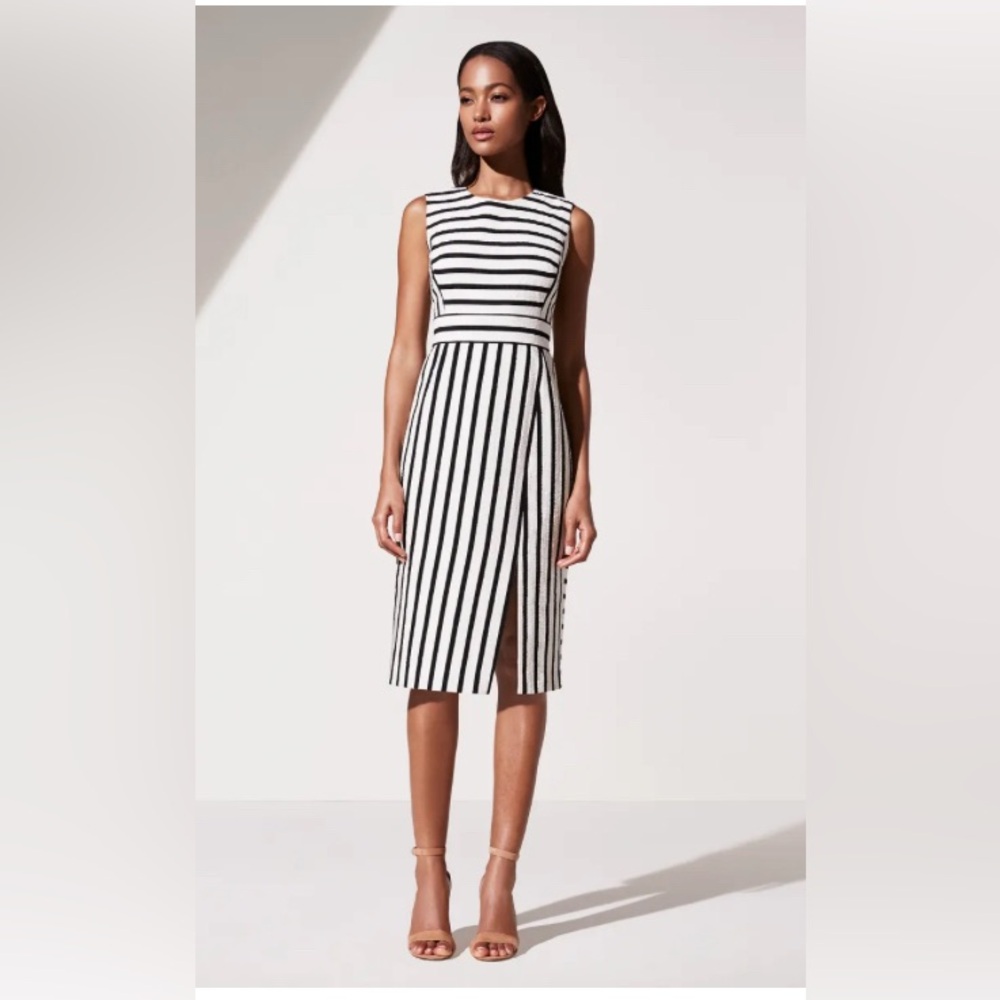 Ann Taylor Black and White Striped Dress | NWT